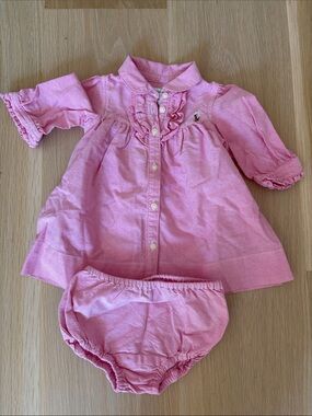 Ralph Lauren Infant Polo Dress and Bloomers in Pink